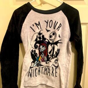 Disney The Nightmare Before Christmas Fuzzy Sleep Top & Pants Set – Size S (4–6)